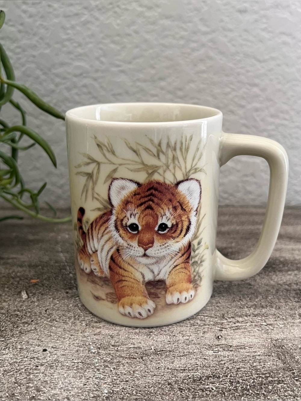 Vintage Otagiri Tiger Coffee Mug, Nature's Endangered Series, Baby Tiger Mug